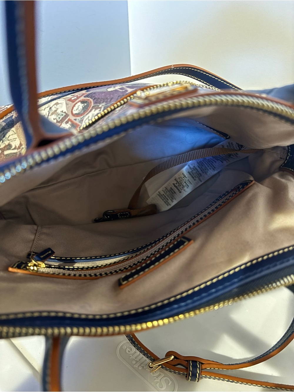 Dooney & Bourke Haunted Mansion Satchel with Navy Trim - Picture 13 of 13